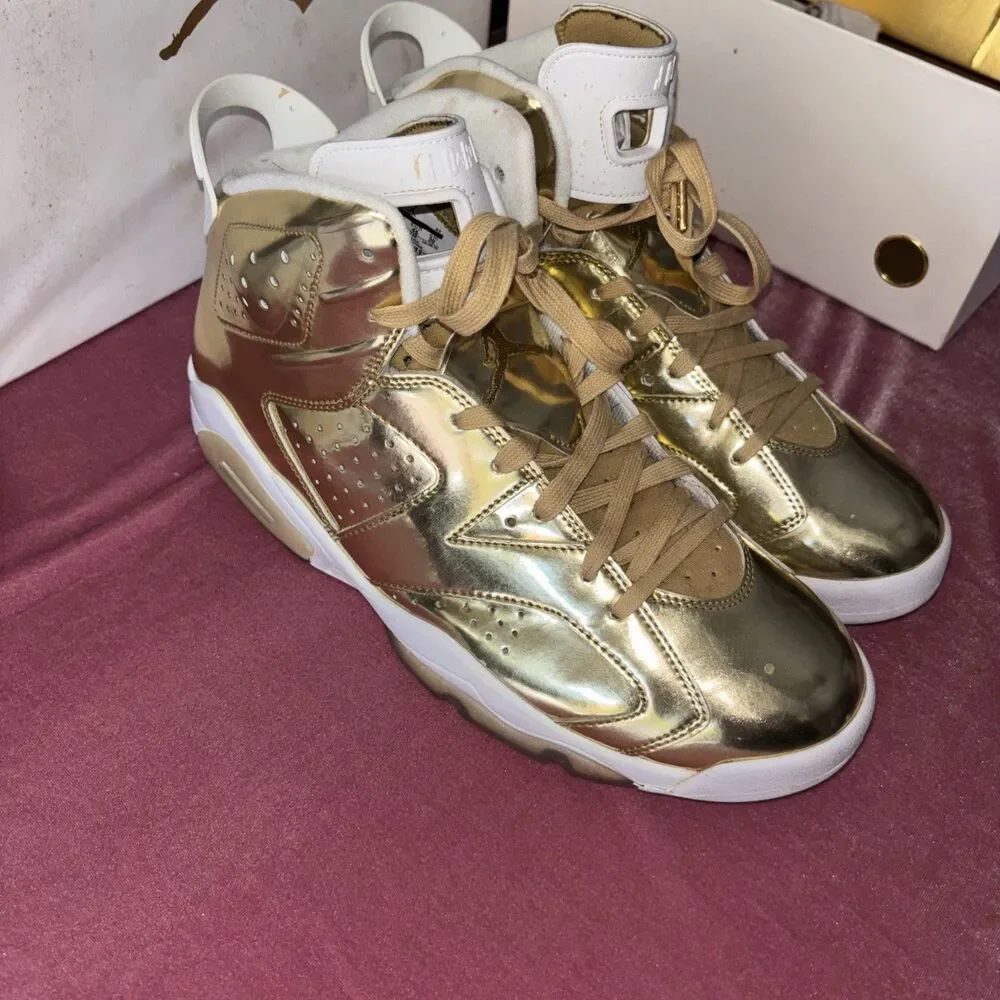 NIKE AIR JORDAN VI 6 RETRO PINNACLE METALLIC GOLD LIQUID METAL 854271-730 12